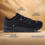 A black Men's bugatti Sneakers featuring a round plain toe, zero heels heel. Made from textile with a durable eva outsole, this laces design offers both style and comfort.