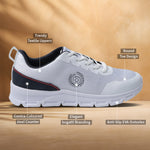 A white Men's bugatti Sneakers featuring a round plain toe, zero heels heel. Made from textile with a durable eva outsole, this laces design offers both style and comfort.
