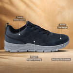 A blue Men's bugatti Sneakers featuring a round plain toe, zero heels heel. Made from textile with a durable eva outsole, this laces design offers both style and comfort.