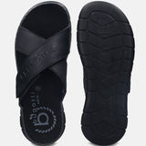 Dario Black Cross Strap Sandals