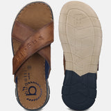 Dario Cognac Cross Strap Sandals