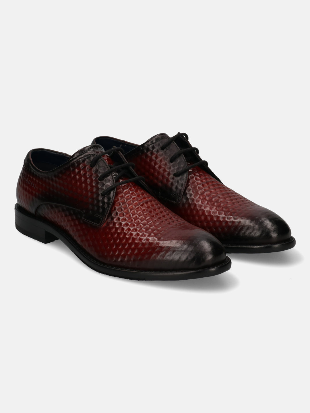 A grey Men's bugatti  Derby featuring a round toe plain toe, stacked heel. Made from premium genuine leather with a durable leather outsole, this laces design offers both style and comfort.