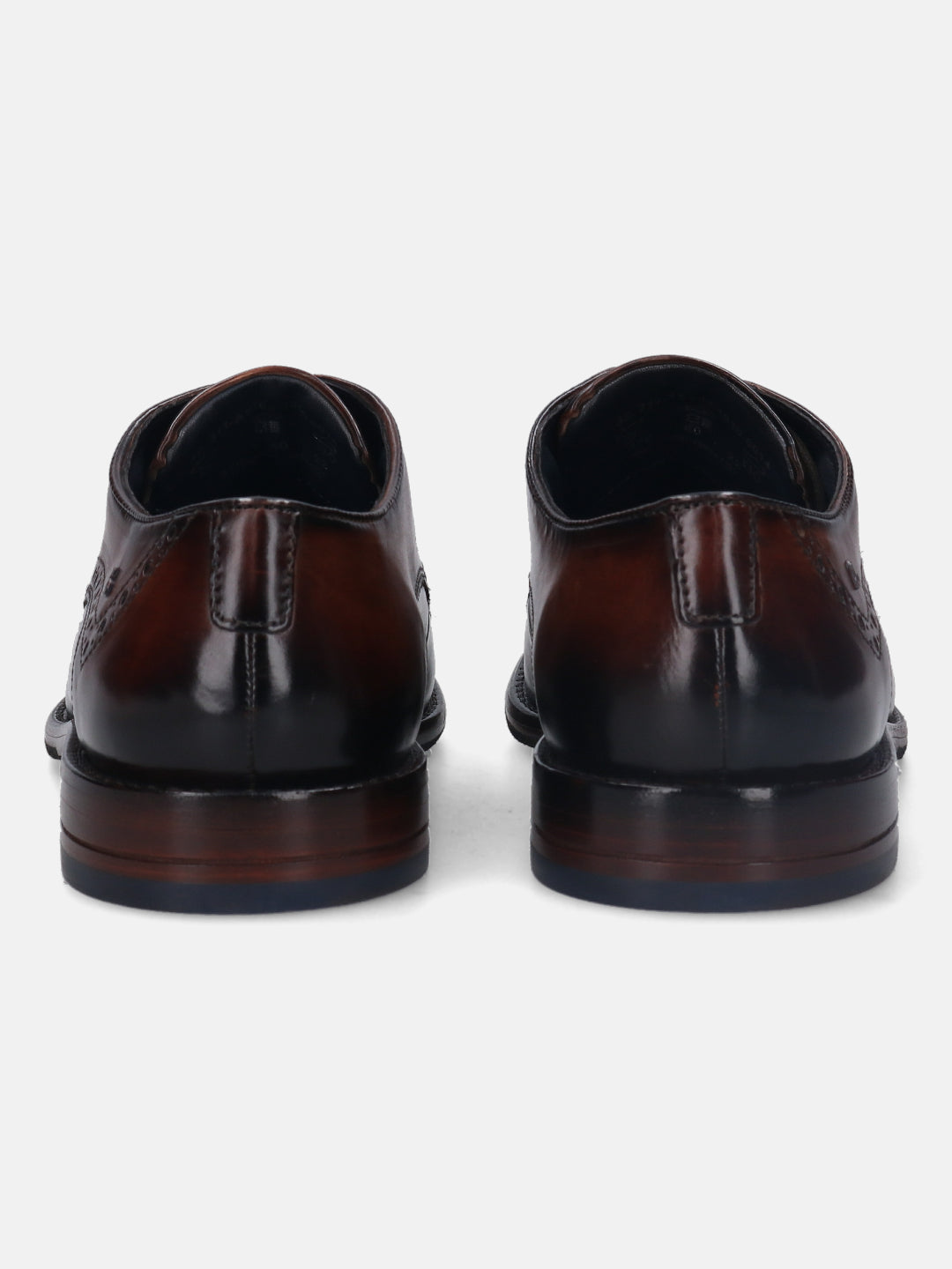 A brown Men's bugatti Brogue featuring a round wingcap, stacked heel. Made from premium genuine leather with a durable leather outsole, this laces design offers both style and comfort.