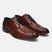 A cognac Men's bugatti Derby featuring a round plain toe, stacked heel. Made from premium genuine leather with a durable leather outsole, this laces design offers both style and comfort.