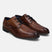 A cognac Men's bugatti Derby featuring a round plain toe, stacked heel. Made from premium genuine leather with a durable tpr outsole, this laces design offers both style and comfort.