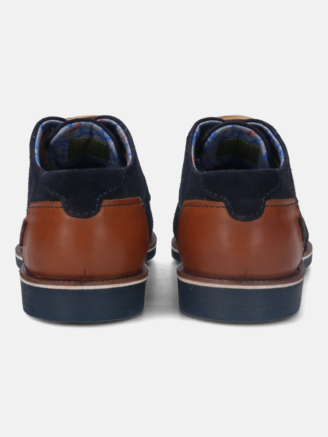 A blue Men's bugatti Derby featuring a pointed plain toe, zero heels heel. Made from suede leather with a durable tpr outsole, this laces design offers both style and comfort.