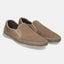 A beige Men's bugatti Casual Loafers featuring a round plain toe, zero heels heel. Made from suede leather with a durable sebs (block copolymer) outsole, this slip-on design offers both style and comfort.