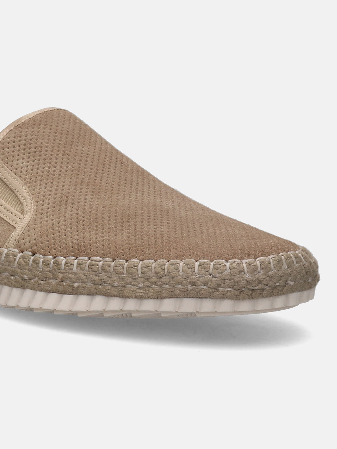 A beige Men's bugatti Casual Loafers featuring a round plain toe, zero heels heel. Made from suede leather with a durable sebs (block copolymer) outsole, this slip-on design offers both style and comfort.