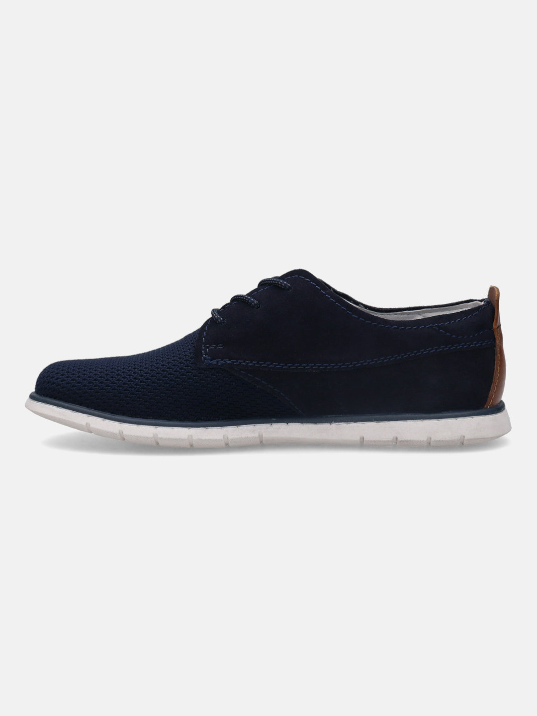 A blue Men's bugatti Derby featuring a pointed plain toe, zero heels heel. Made from textile with a durable tr outsole, this laces design offers both style and comfort.
