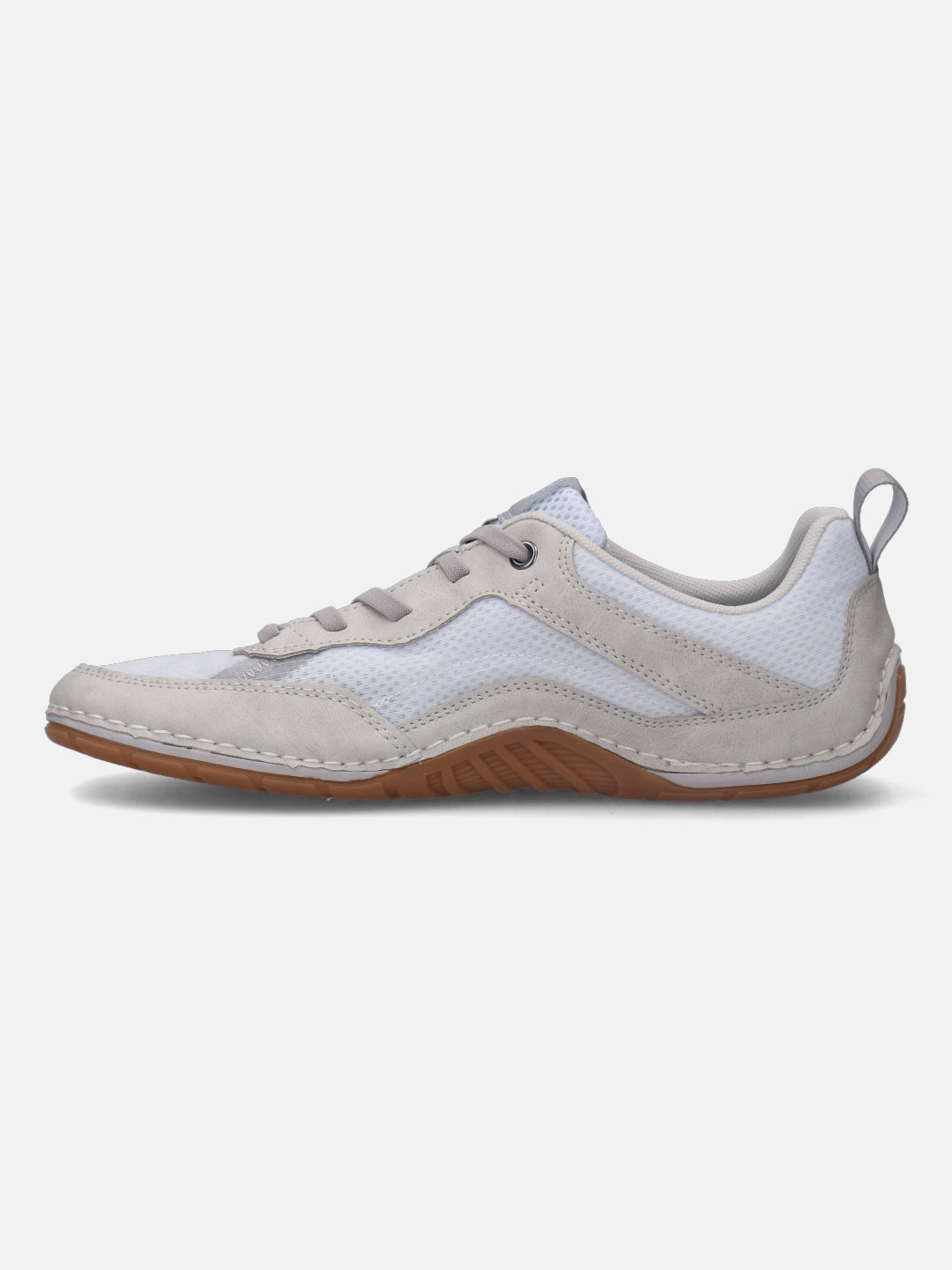 A grey Men's bugatti Sneakers featuring a round plain toe, zero heels heel. Made from synthetic with a durable tpr outsole, this laces design offers both style and comfort.