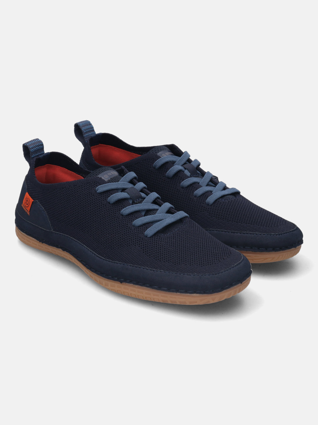 A blue Men's bugatti Sneakers featuring a round plain toe, zero heels heel. Made from textile with a durable tpr outsole, this laces design offers both style and comfort.