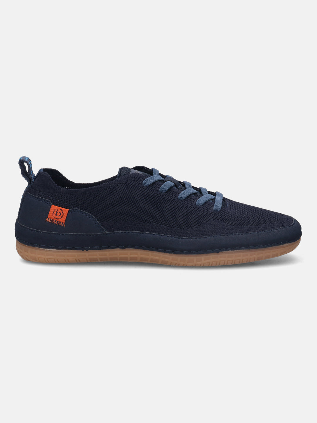 A blue Men's bugatti Sneakers featuring a round plain toe, zero heels heel. Made from textile with a durable tpr outsole, this laces design offers both style and comfort.