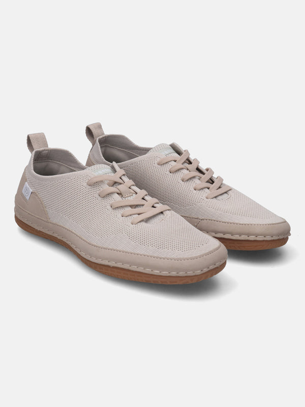 A beige Men's bugatti Sneakers featuring a round plain toe, zero heels heel. Made from textile with a durable tpr outsole, this laces design offers both style and comfort.
