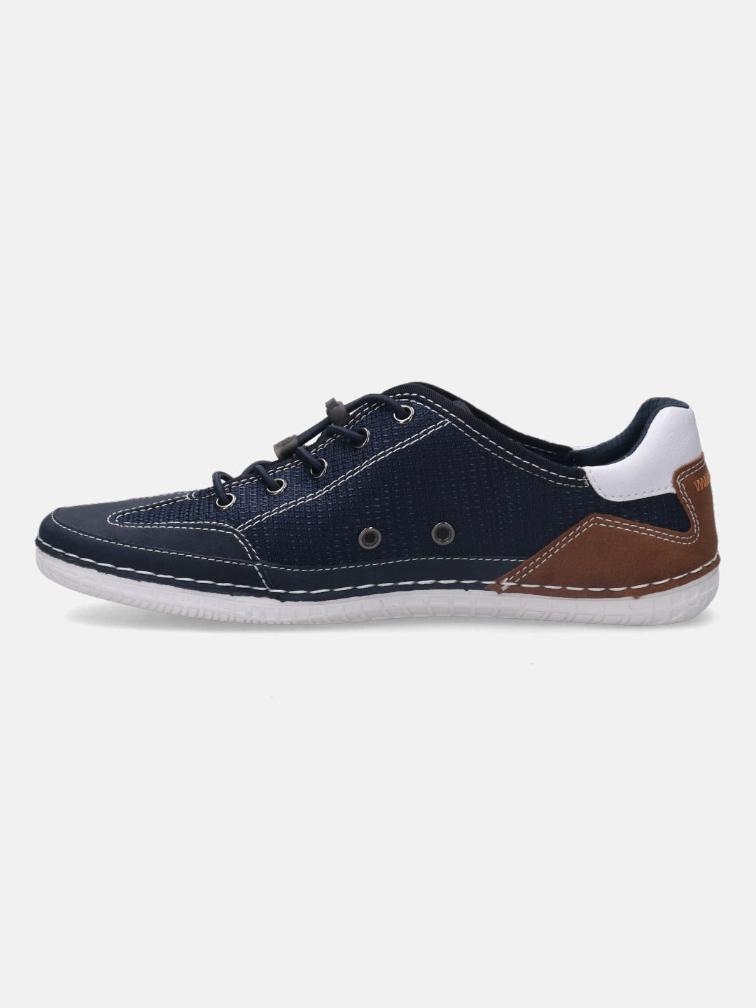 A blue Men's bugatti Sneakers featuring a round plain toe, zero heels heel. Made from synthetic with a durable tpr outsole, this laces design offers both style and comfort.