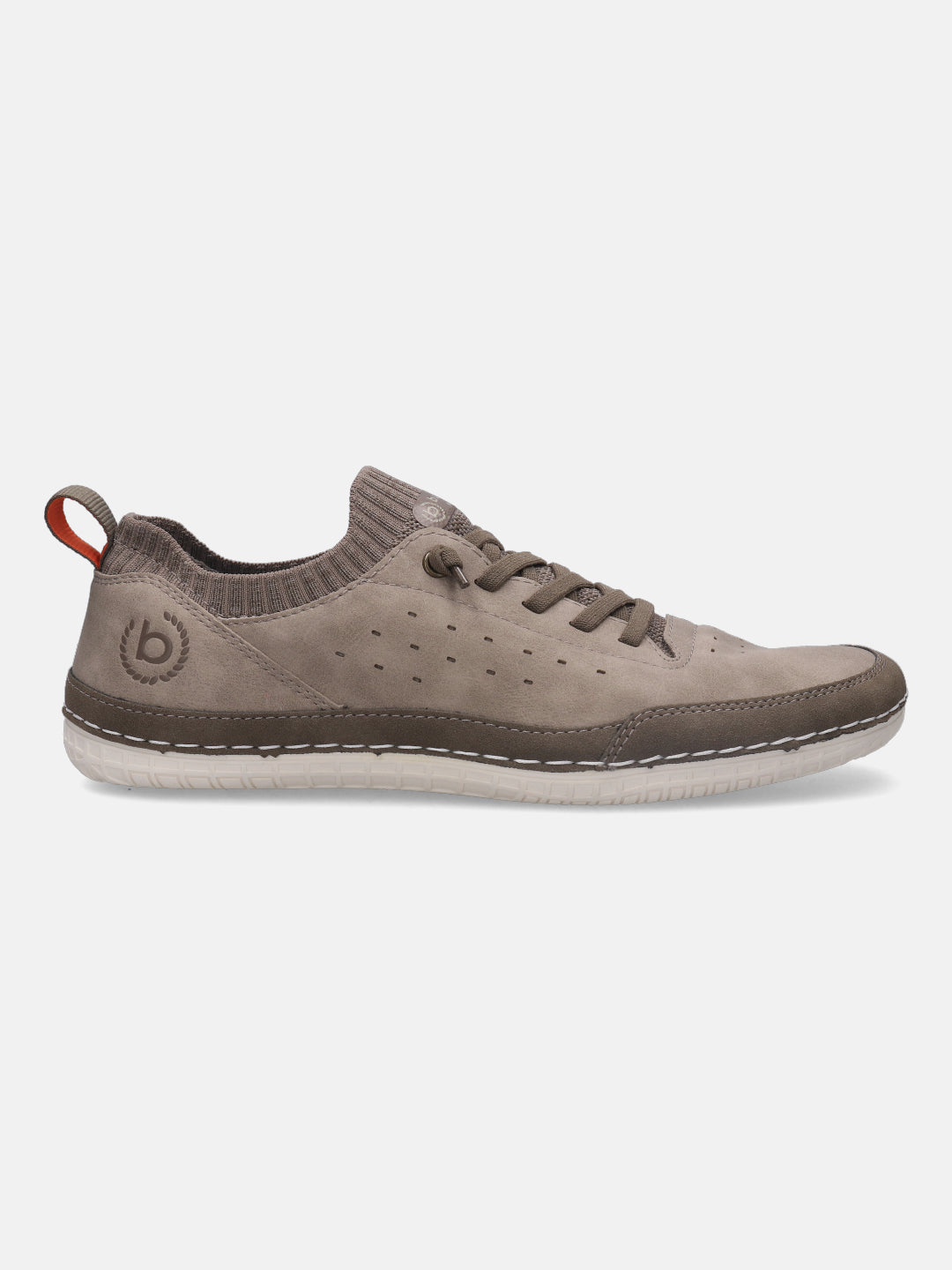A beige Men's bugatti Sneakers featuring a round plain toe, zero heels heel. Made from synthetic with a durable tpr outsole, this laces design offers both style and comfort.