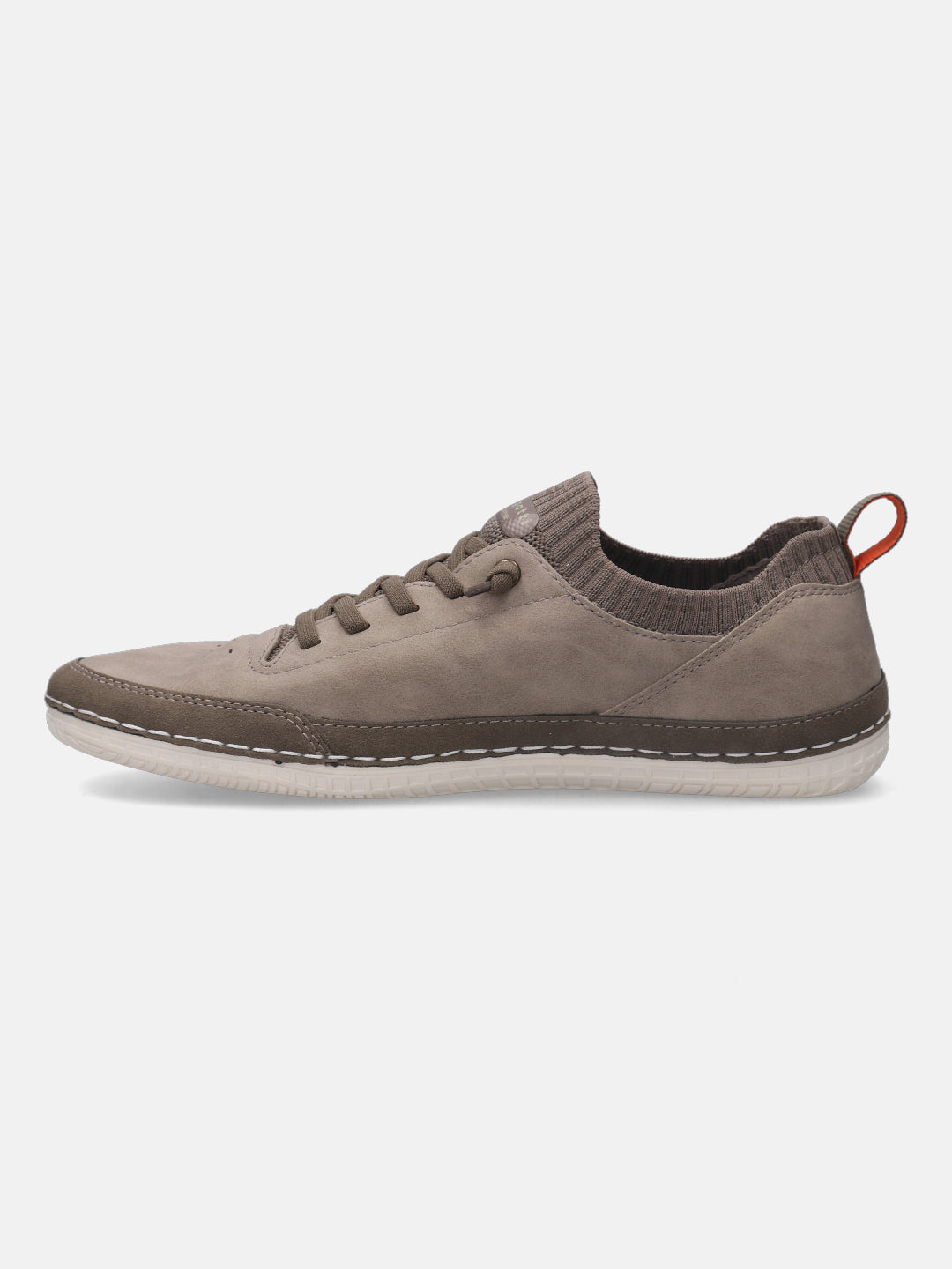 A beige Men's bugatti Sneakers featuring a round plain toe, zero heels heel. Made from synthetic with a durable tpr outsole, this laces design offers both style and comfort.