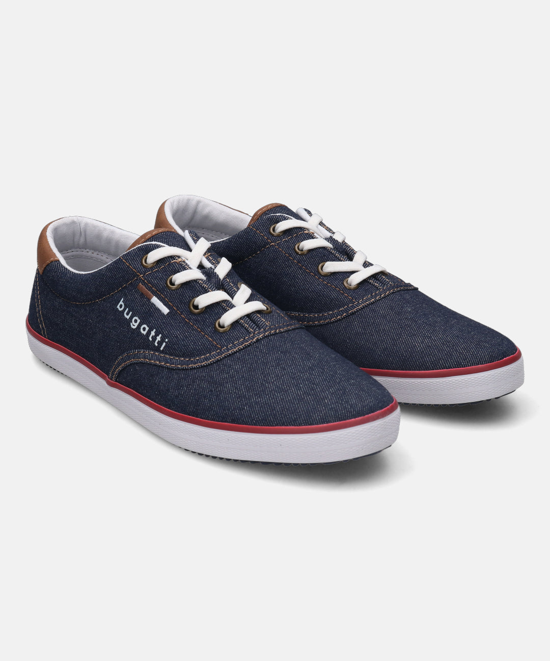 A blue Men's bugatti Sneakers featuring a round plain toe, zero heels heel. Made from textile with a durable rubber outsole, this laces design offers both style and comfort.