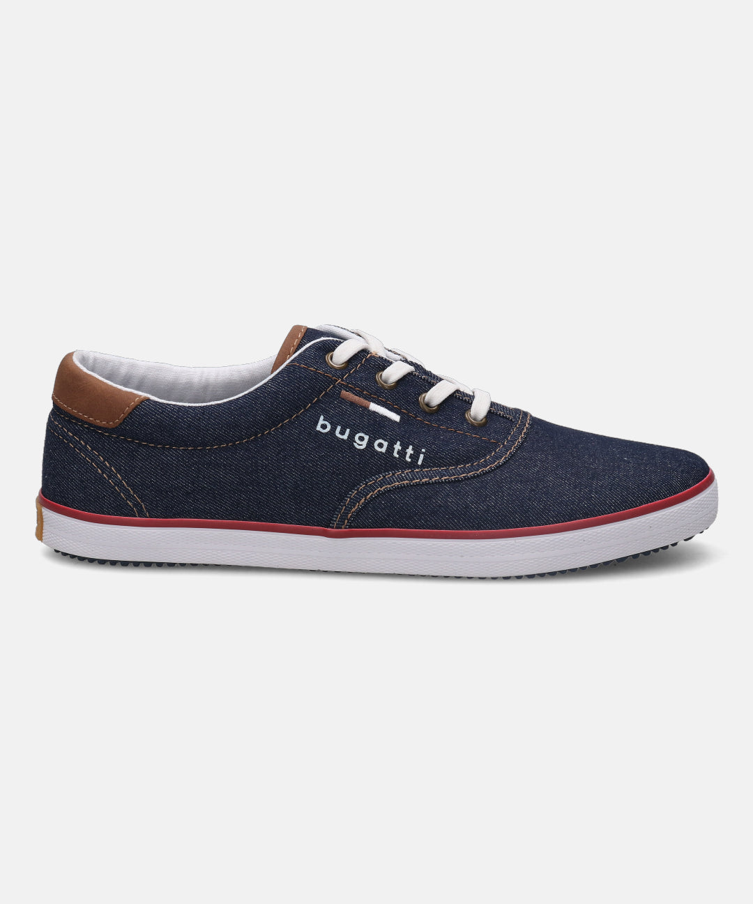 A blue Men's bugatti Sneakers featuring a round plain toe, zero heels heel. Made from textile with a durable rubber outsole, this laces design offers both style and comfort.