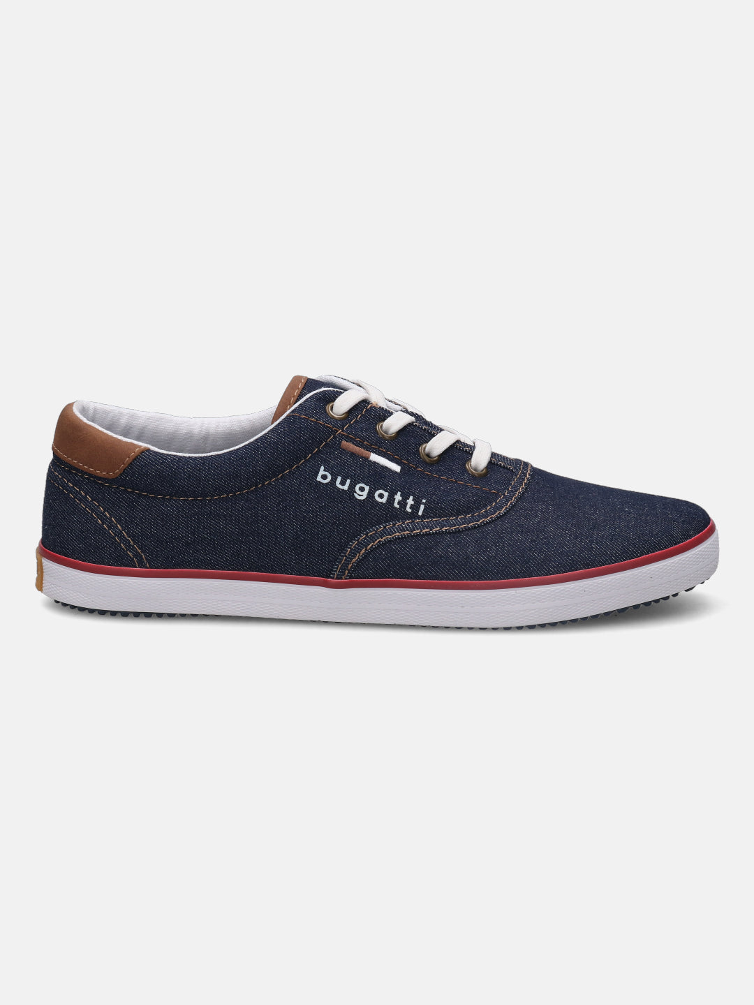 A blue Men's bugatti Sneakers featuring a round plain toe, zero heels heel. Made from textile with a durable rubber outsole, this laces design offers both style and comfort.