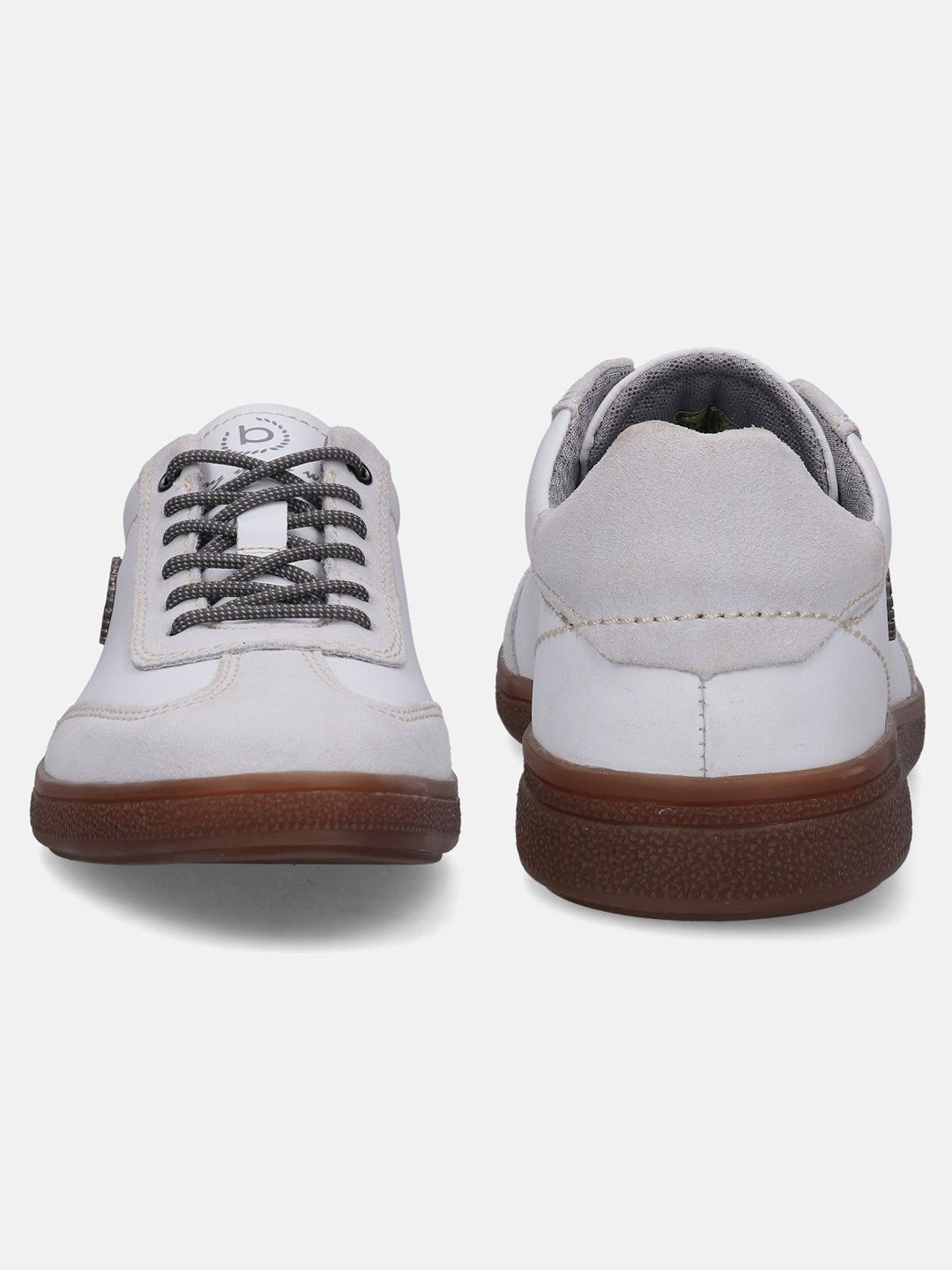 A white Men's bugatti  Sneakers featuring a round toe plain toe, zero heels heel, and a wide fit. Made from suede leather with a durable tpr outsole, this laces design offers both style and comfort.