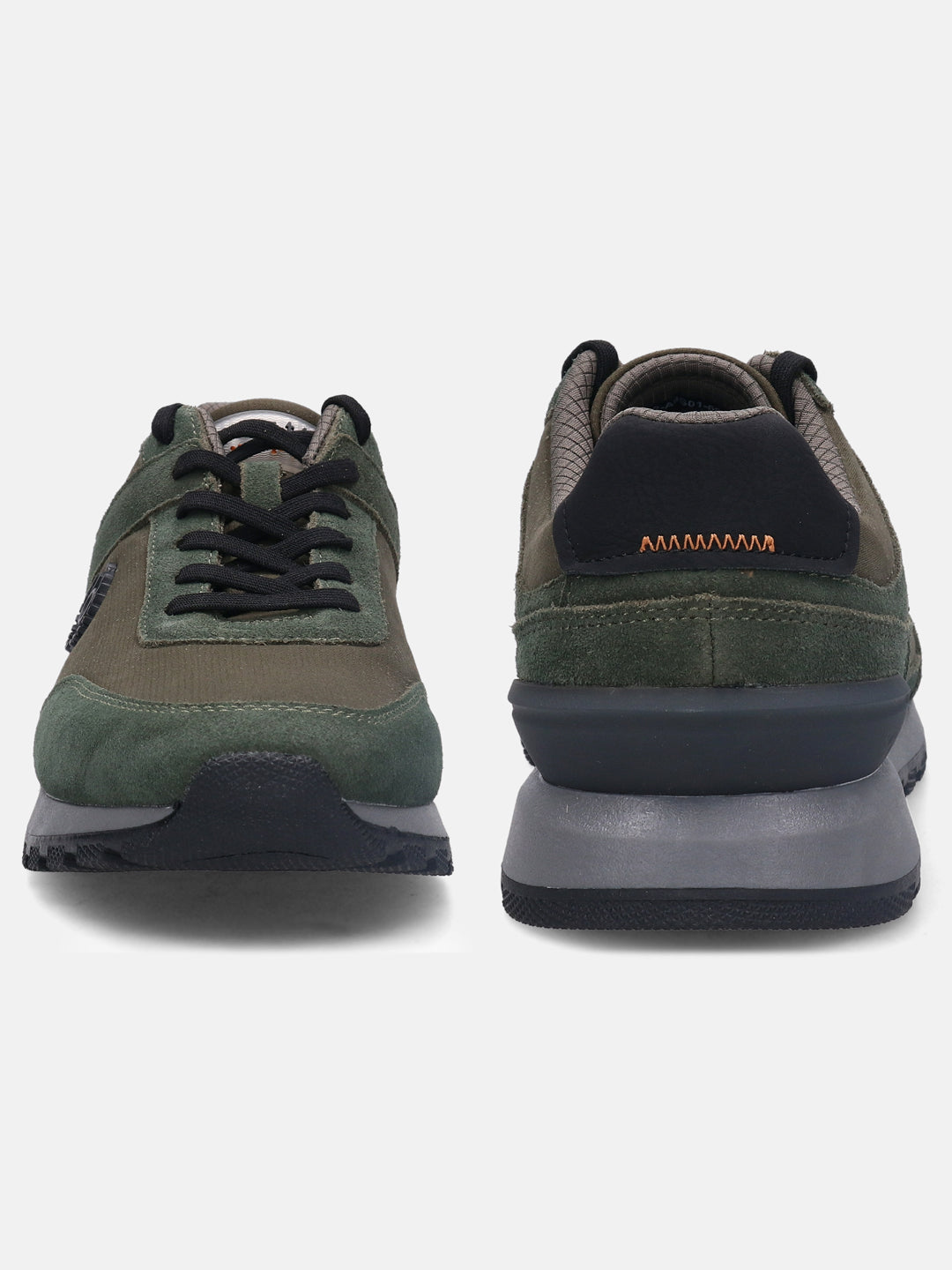 A green Men's bugatti  Sneakers featuring a round toe plain toe, zero heels heel. Made from textile with a durable tpr outsole, this laces design offers both style and comfort.
