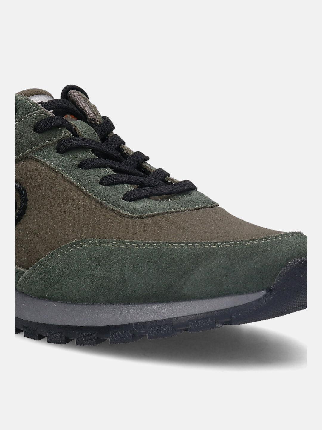 A green Men's bugatti  Sneakers featuring a round toe plain toe, zero heels heel. Made from textile with a durable tpr outsole, this laces design offers both style and comfort.