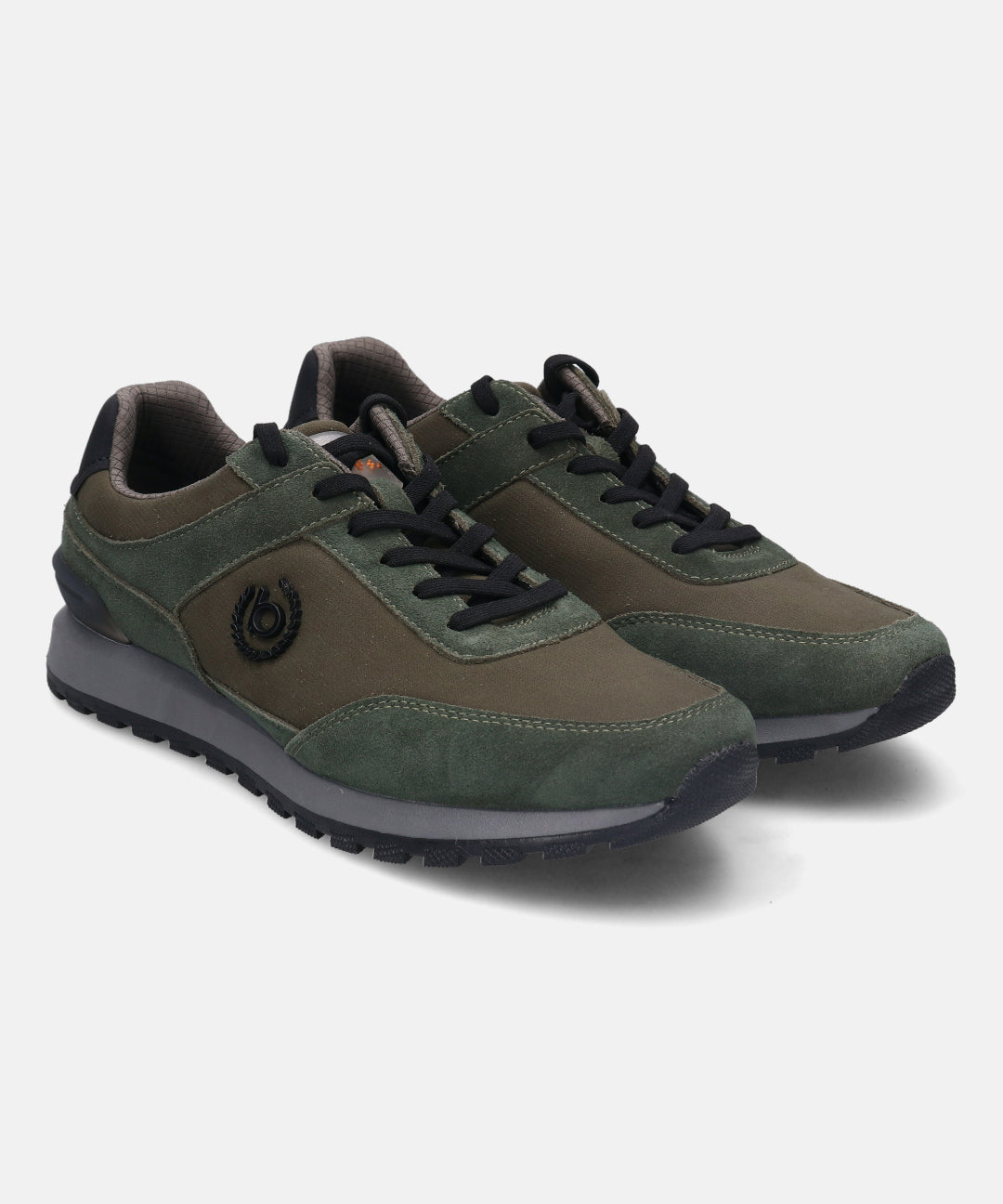 A green Men's bugatti  Sneakers featuring a round toe plain toe, zero heels heel. Made from textile with a durable tpr outsole, this laces design offers both style and comfort.