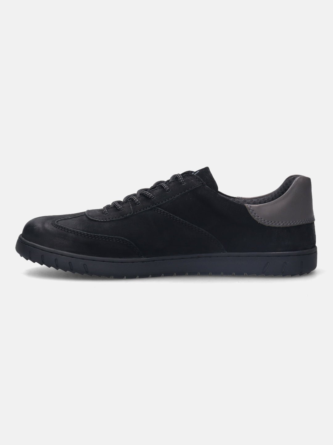 A black Men's bugatti Sneakers featuring a round plain toe, zero heels heel. Made from nubuck leather with a durable tpr outsole, this laces design offers both style and comfort.