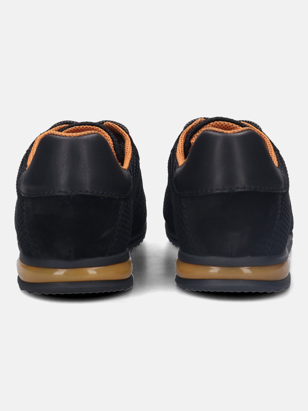 A black Men's bugatti Sneakers featuring a round plain toe, zero heels heel. Made from premium genuine leather with a durable tpr outsole, this laces design offers both style and comfort.