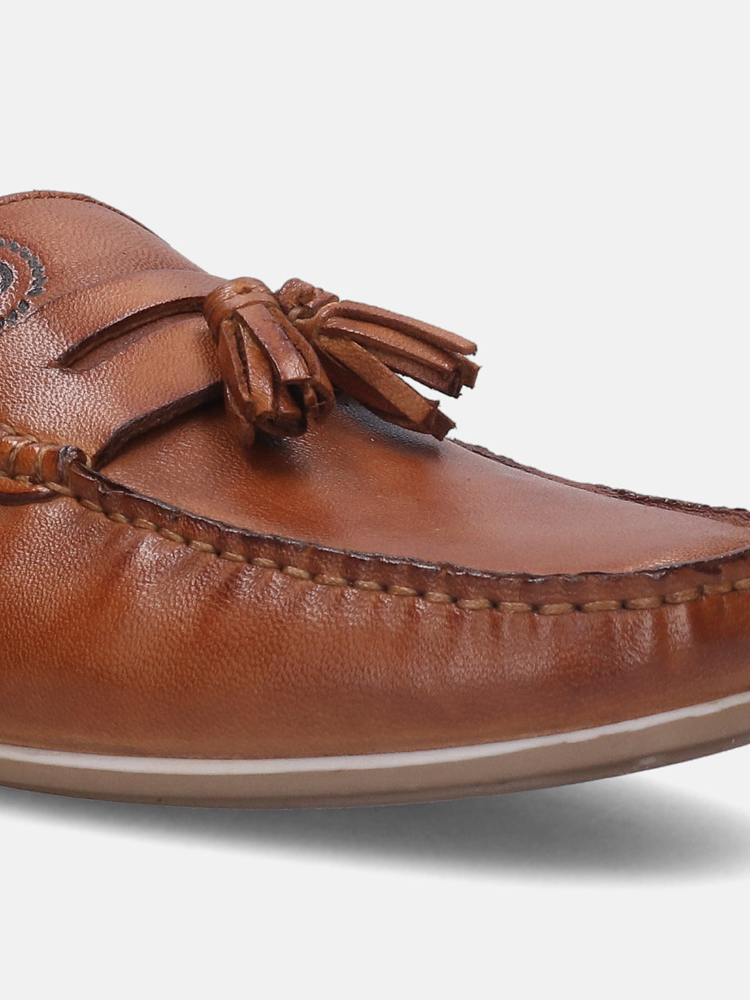 A cognac Men's bugatti  Mules featuring a square toe plain toe, zero heels heel. Made from premium genuine leather with a durable tpr outsole, this slip-on design offers both style and comfort.