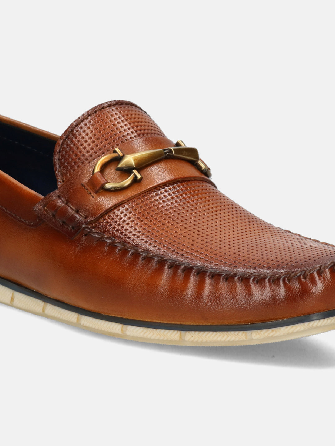 A cognac Men's bugatti  Casual Loafers featuring a square toe apron toe, zero heels heel. Made from premium genuine leather with a durable tr outsole, this slip-on design offers both style and comfort.