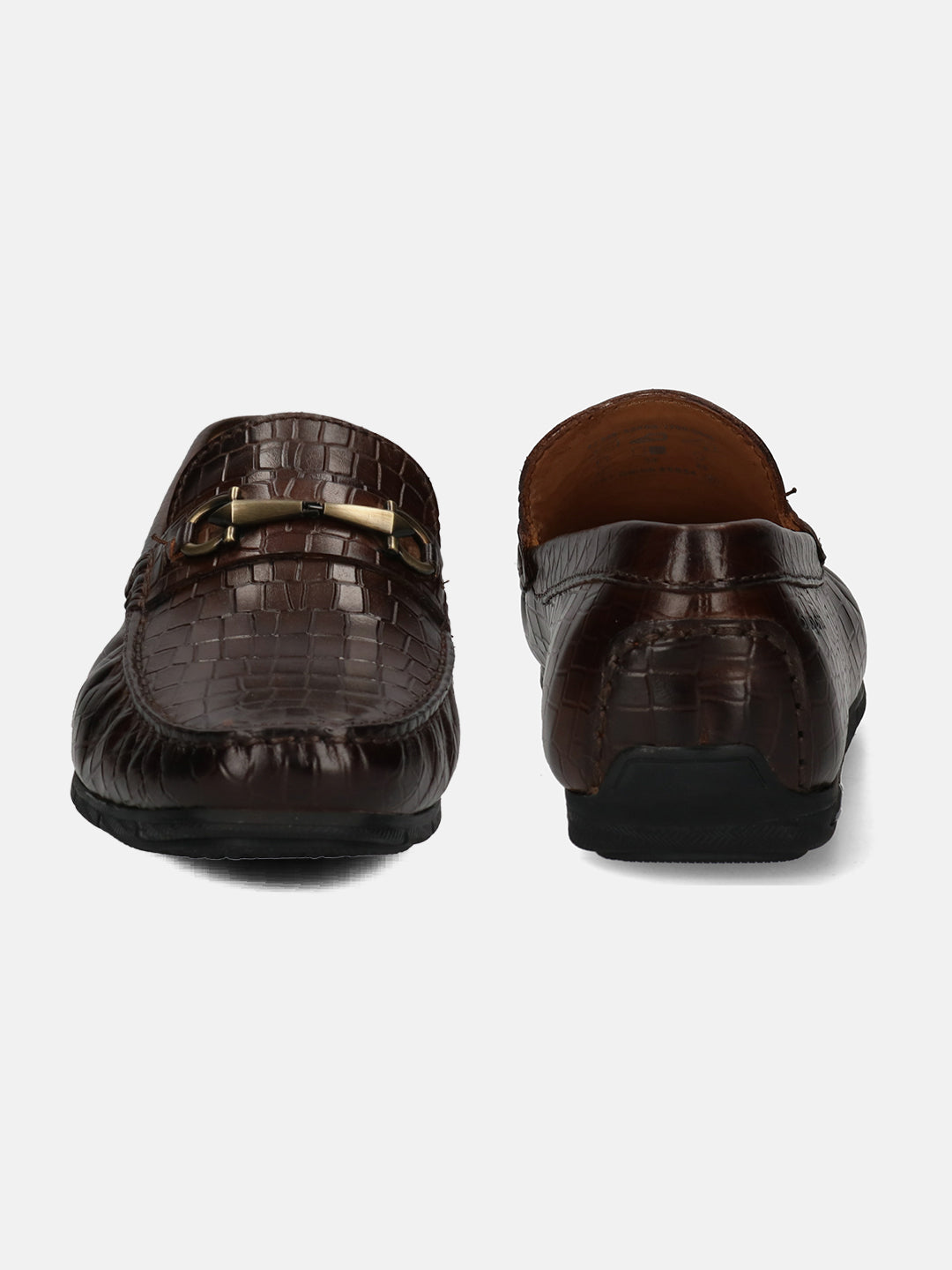 A brown Men's bugatti  Casual Loafers featuring a square toe apron toe, zero heels heel. Made from patent leather with a durable tr outsole, this slip-on design offers both style and comfort.