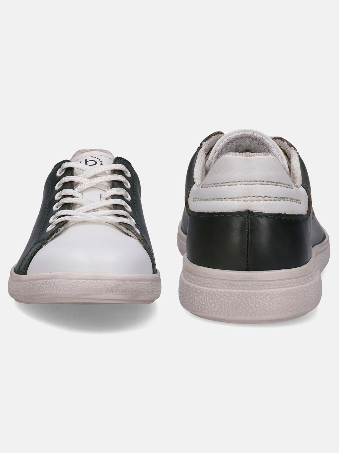 A white Men's bugatti  Sneakers featuring a round toe plain toe, zero heels heel, and a wide fit. Made from premium genuine leather with a durable tpr outsole, this laces design offers both style and comfort.