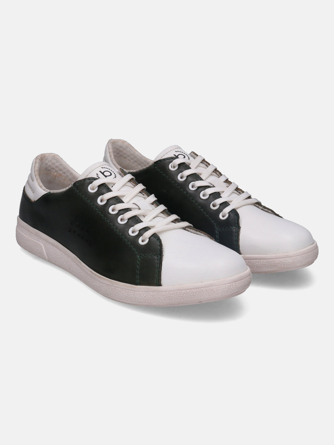 A white Men's bugatti  Sneakers featuring a round toe plain toe, zero heels heel, and a wide fit. Made from premium genuine leather with a durable tpr outsole, this laces design offers both style and comfort.