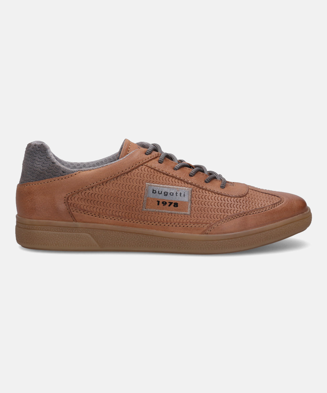 A cognac Men's bugatti  Sneakers featuring a round toe plain toe, zero heels heel, and a wide fit. Made from nubuck leather with a durable tpr outsole, this laces design offers both style and comfort.