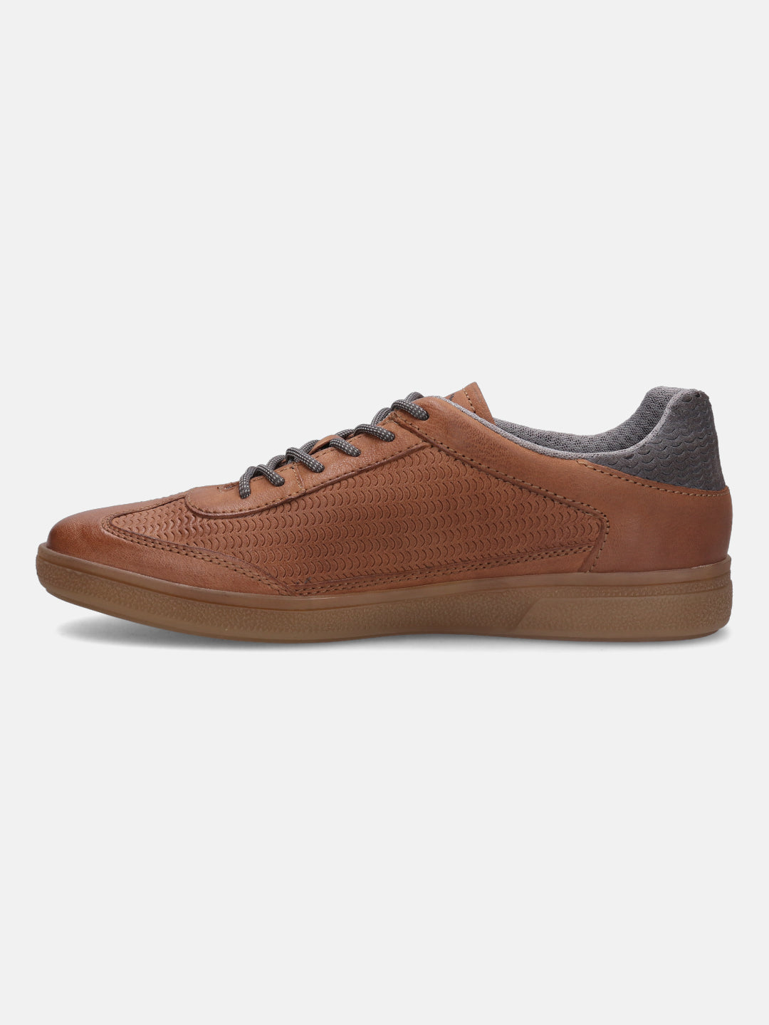A cognac Men's bugatti  Sneakers featuring a round toe plain toe, zero heels heel, and a wide fit. Made from nubuck leather with a durable tpr outsole, this laces design offers both style and comfort.