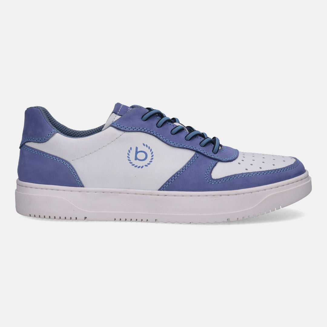 A blue Men's bugatti  Sneakers featuring a round toe plain toe, zero heels heel, and a wide fit. Made from premium genuine leather with a durable tpr outsole, this laces design offers both style and comfort.