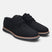 A black Men's bugatti Derby featuring a pointed plain toe, zero heels heel, and a wide fit. Made from textile with a durable tpr outsole, this laces design offers both style and comfort.