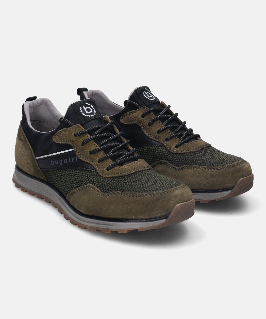 A green Men's bugatti Casuals Shoes featuring a round plain toe, zero heels heel. Made from premium genuine leather with a durable tpr outsole, this laces design offers both style and comfort.