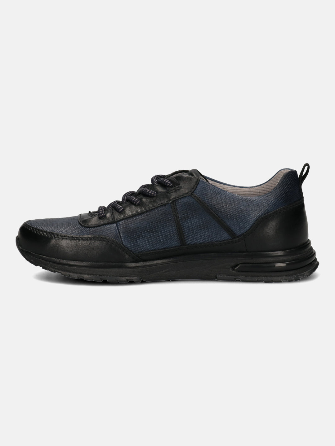 A black Men's bugatti  Sneakers featuring a round toe plain toe, zero heels heel. Made from premium genuine leather with a durable tpr outsole, this laces design offers both style and comfort.
