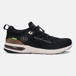 A black Men's bugatti  Athileisure Sneakers featuring a round toe plain toe, zero heels heel. Made from textile with a durable eva outsole, this easy lace design offers both style and comfort.