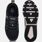 A black Men's bugatti  Athileisure Sneakers featuring a round toe plain toe, zero heels heel. Made from textile with a durable eva outsole, this easy lace design offers both style and comfort.