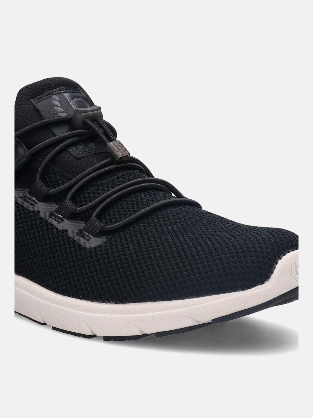 A black Men's bugatti  Athileisure Sneakers featuring a round toe plain toe, zero heels heel. Made from textile with a durable eva outsole, this easy lace design offers both style and comfort.