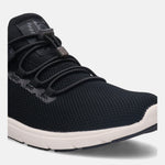 A black Men's bugatti  Athileisure Sneakers featuring a round toe plain toe, zero heels heel. Made from textile with a durable eva outsole, this easy lace design offers both style and comfort.