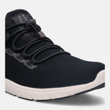 A black Men's bugatti  Athileisure Sneakers featuring a round toe plain toe, zero heels heel. Made from textile with a durable eva outsole, this easy lace design offers both style and comfort.