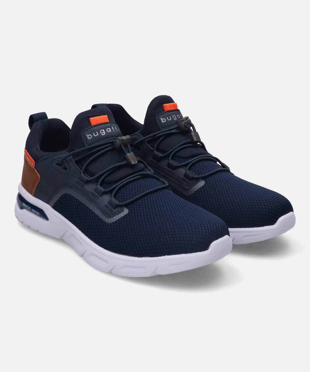 A blue Men's bugatti Athileisure Sneakers featuring a round plain toe, zero heels heel. Made from textile with a durable eva outsole, this laces design offers both style and comfort.
