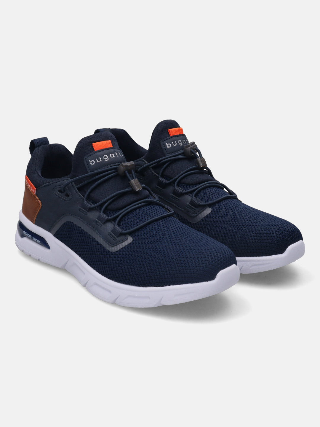 A blue Men's bugatti Athileisure Sneakers featuring a round plain toe, zero heels heel. Made from textile with a durable eva outsole, this laces design offers both style and comfort.