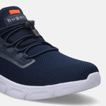 A blue Men's bugatti Athileisure Sneakers featuring a round plain toe, zero heels heel. Made from textile with a durable eva outsole, this laces design offers both style and comfort.