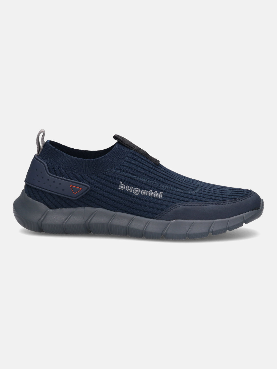 A blue Men's bugatti  Athileisure Sneakers featuring a round toe plain toe, zero heels heel. Made from textile with a durable eva outsole, this slip-on design offers both style and comfort.