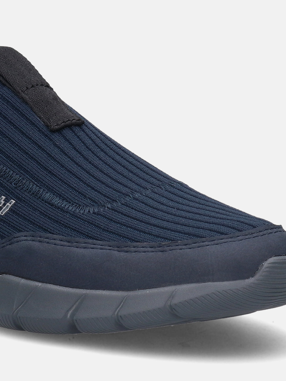 A blue Men's bugatti  Athileisure Sneakers featuring a round toe plain toe, zero heels heel. Made from textile with a durable eva outsole, this slip-on design offers both style and comfort.